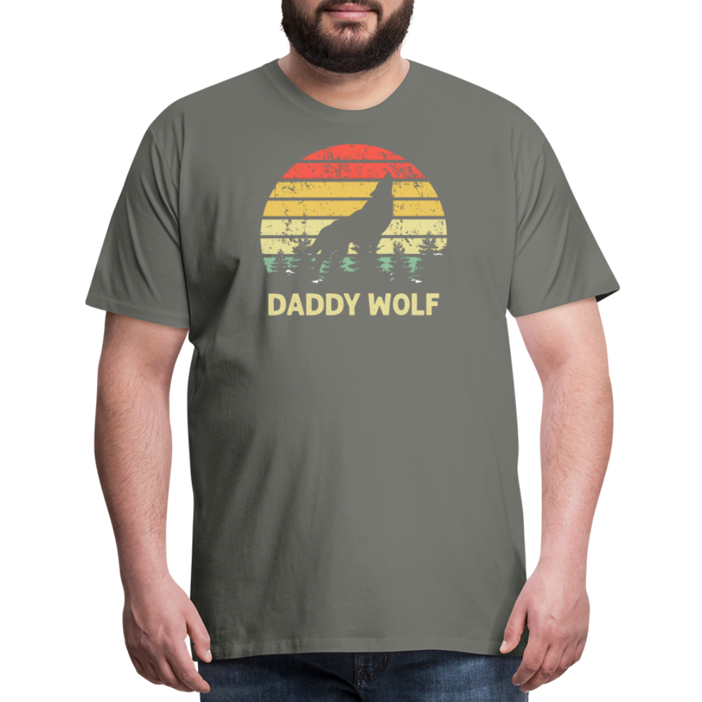 Daddy Wolf Men's Premium T-Shirt - asphalt gray
