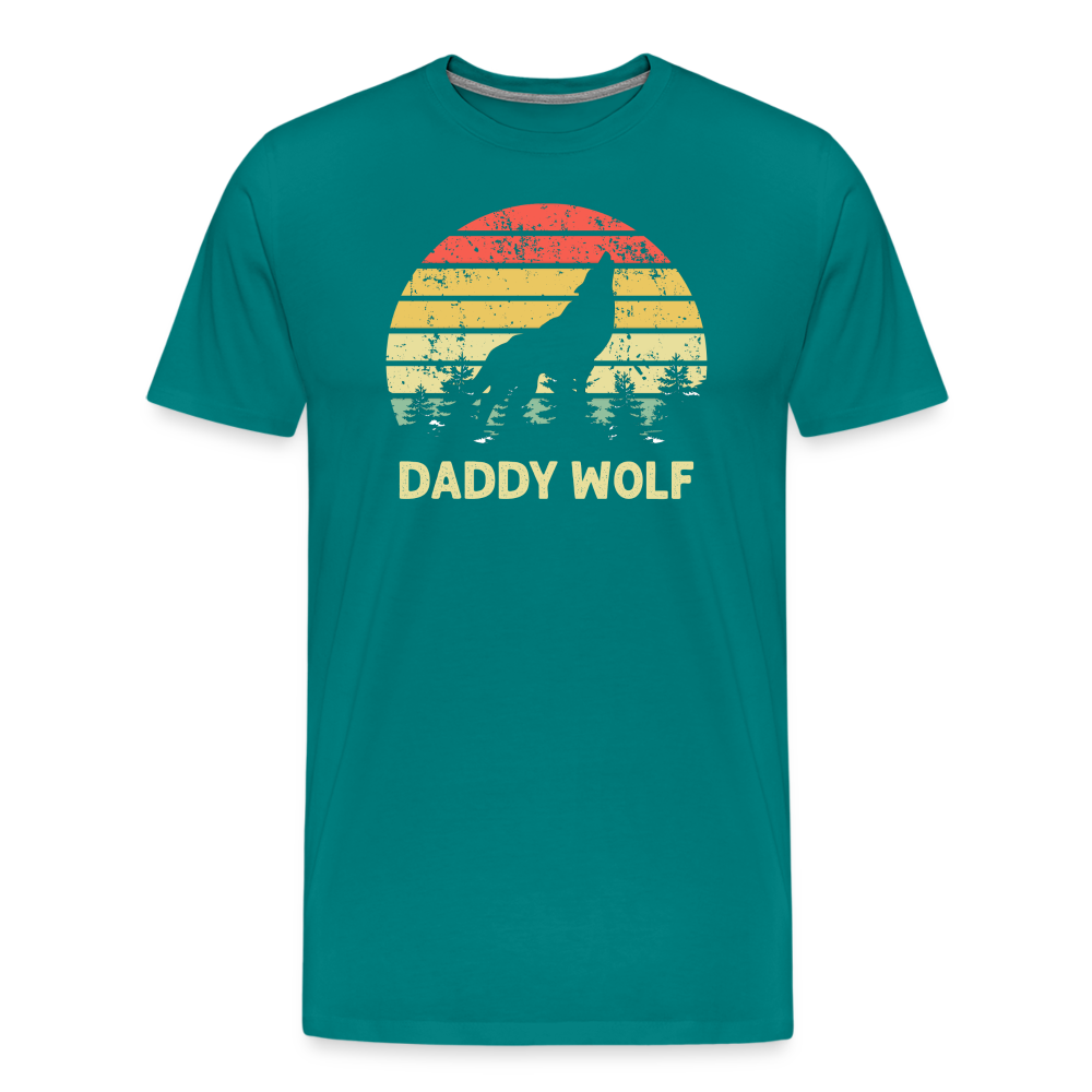 Daddy Wolf Men's Premium T-Shirt - teal