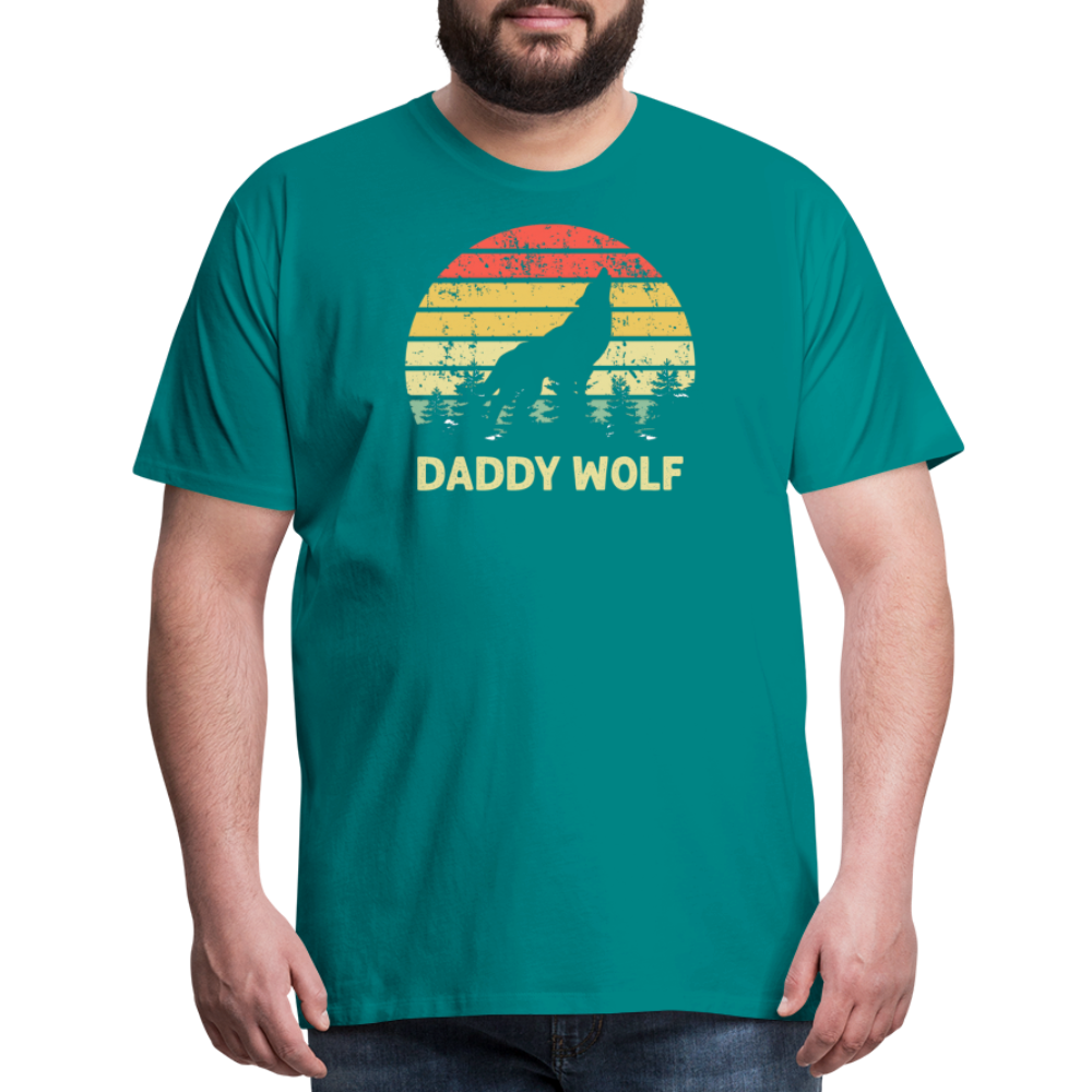 Daddy Wolf Men's Premium T-Shirt - teal