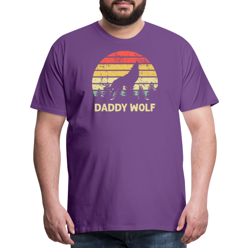Daddy Wolf Men's Premium T-Shirt - purple