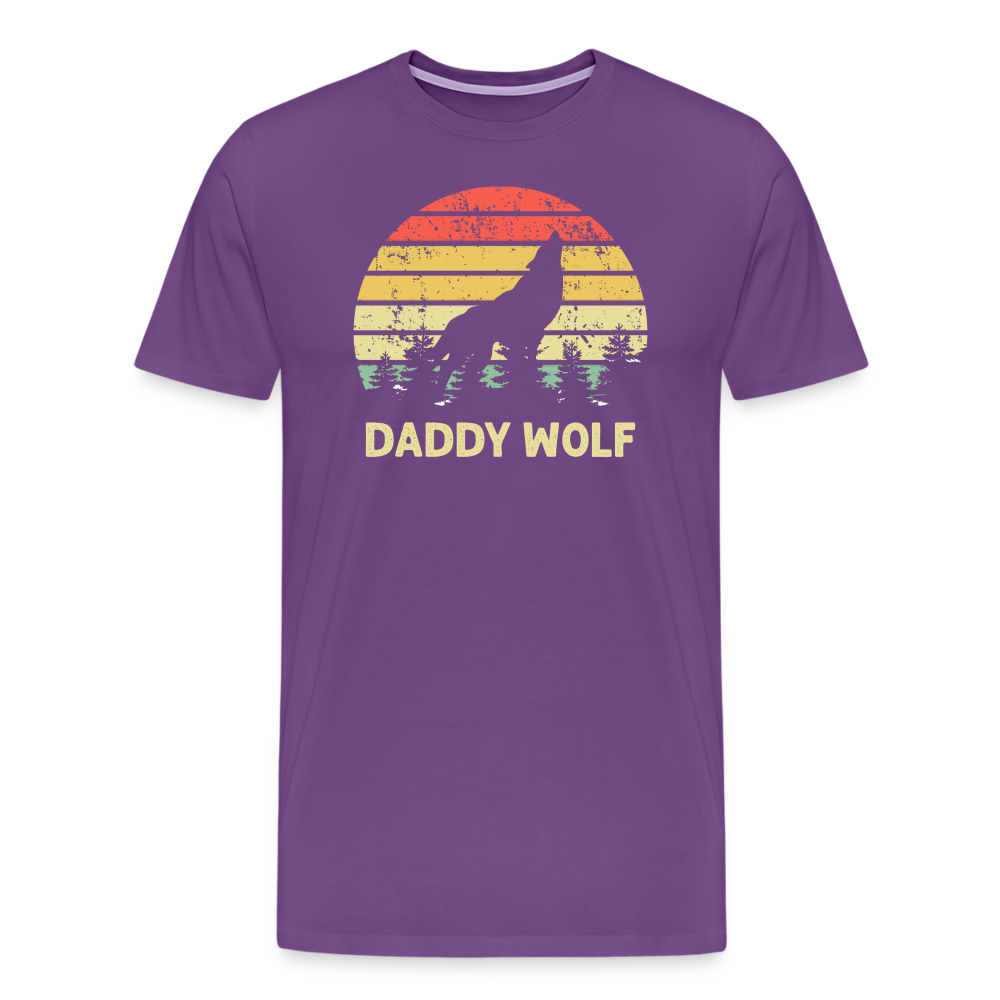 Daddy Wolf Men's Premium T-Shirt - purple