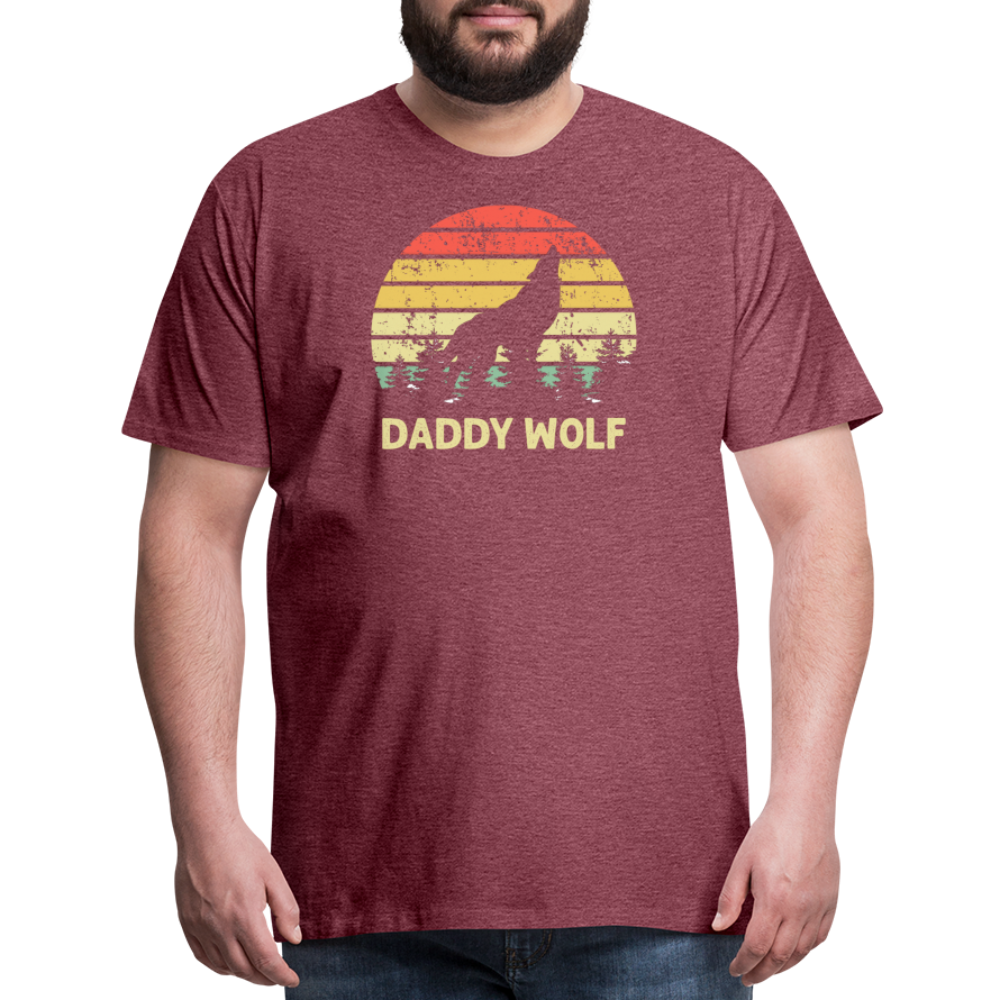 Daddy Wolf Men's Premium T-Shirt - heather burgundy
