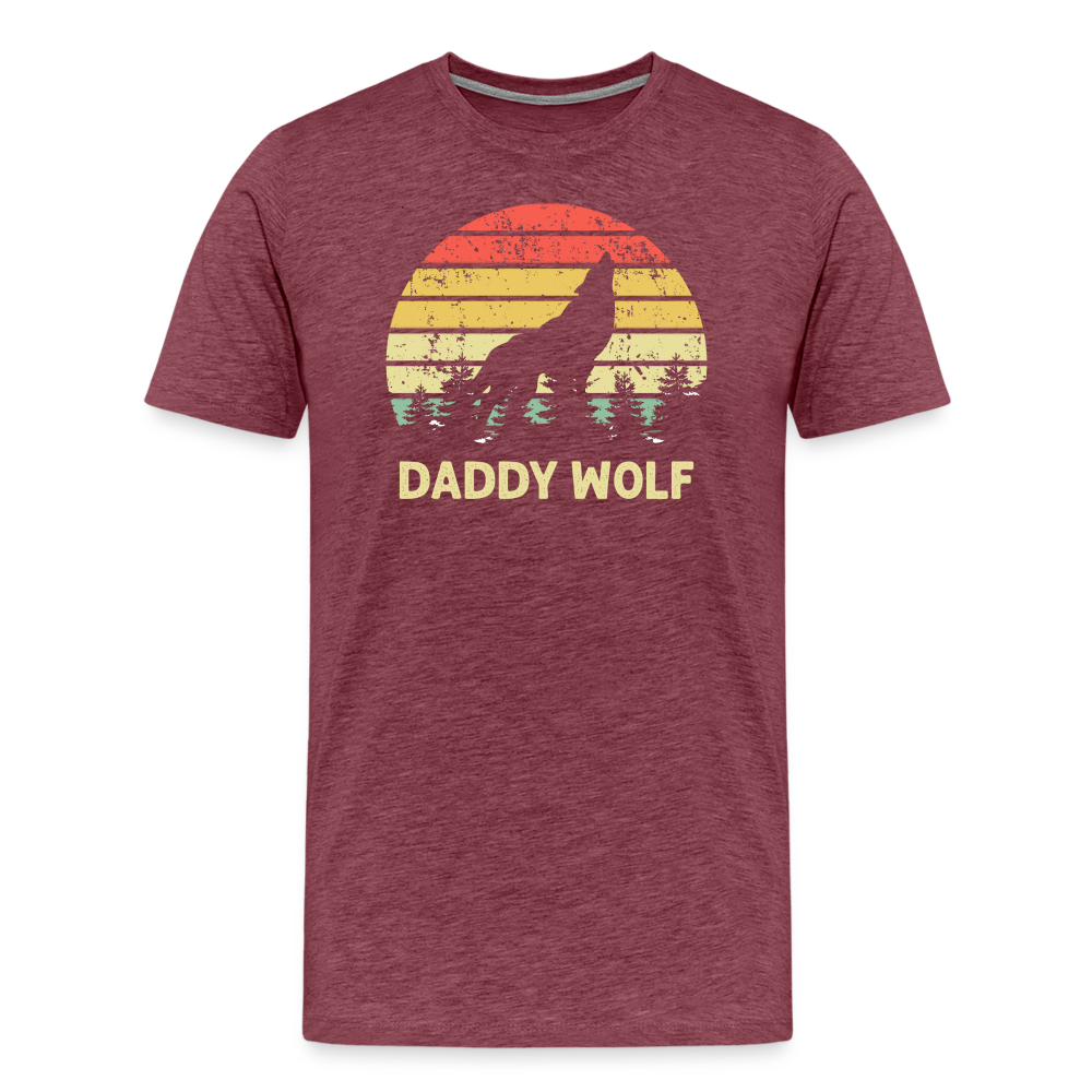 Daddy Wolf Men's Premium T-Shirt - heather burgundy