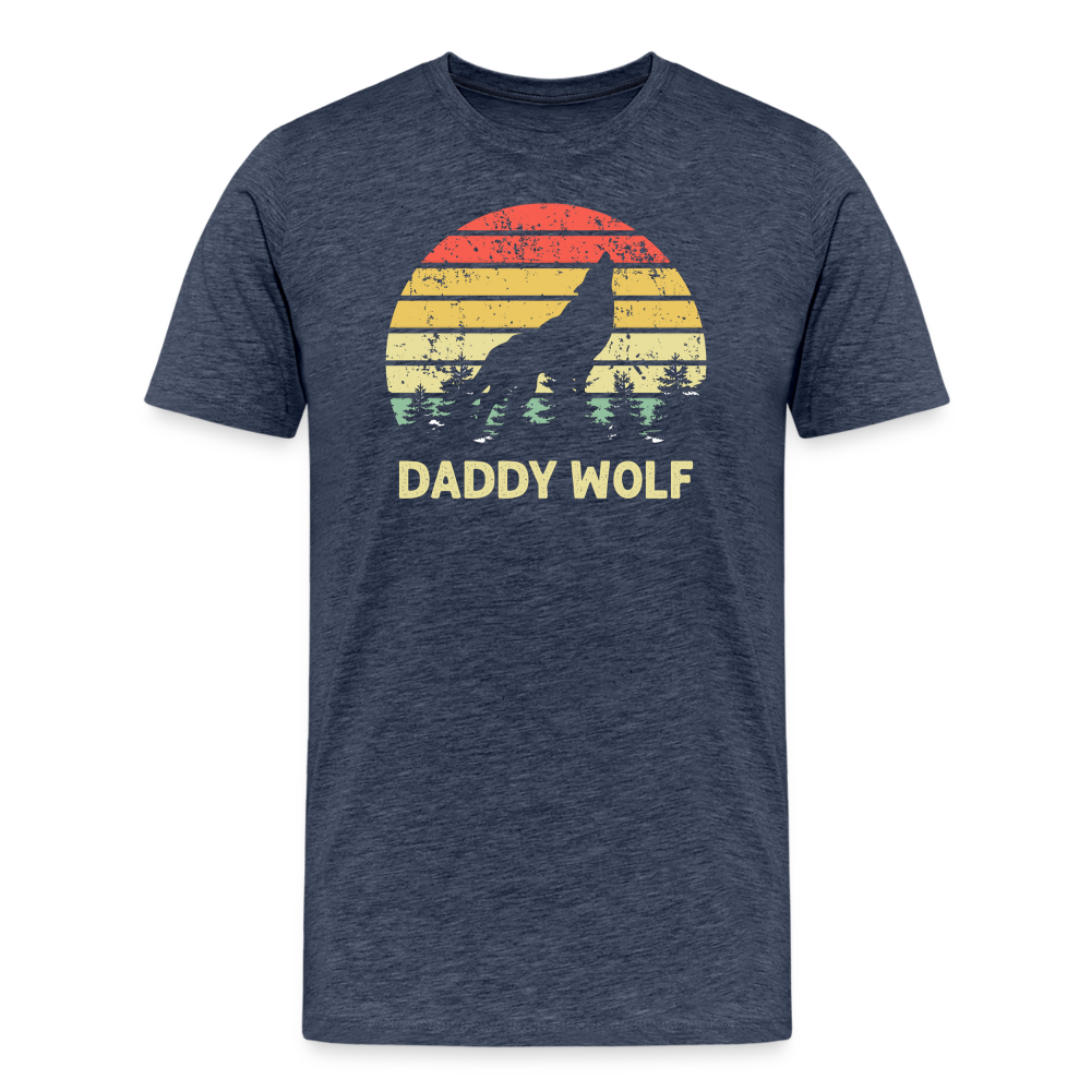 Daddy Wolf Men's Premium T-Shirt - heather blue