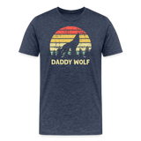 Daddy Wolf Men's Premium T-Shirt - heather blue