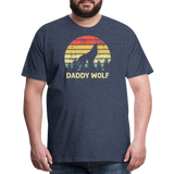 Daddy Wolf Men's Premium T-Shirt - heather blue