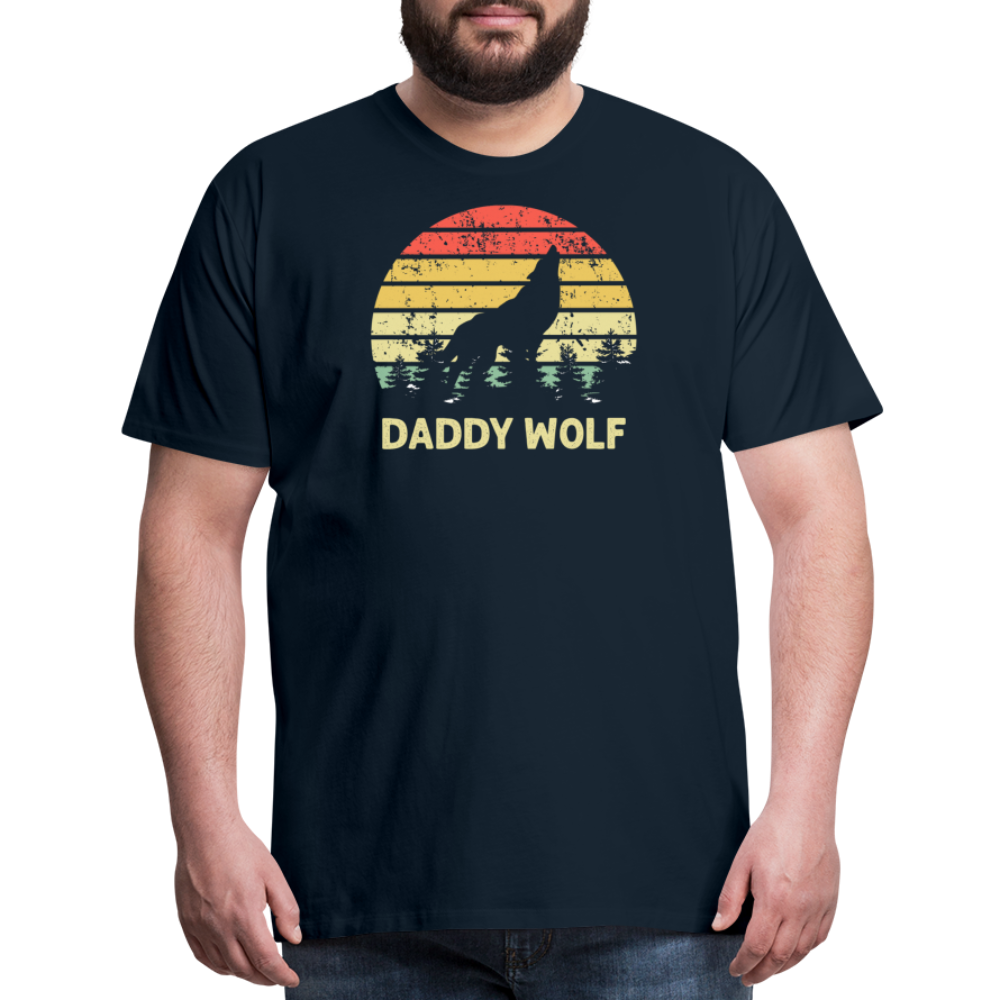 Daddy Wolf Men's Premium T-Shirt - deep navy
