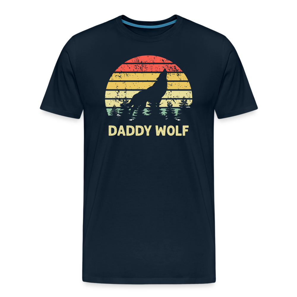Daddy Wolf Men's Premium T-Shirt - deep navy
