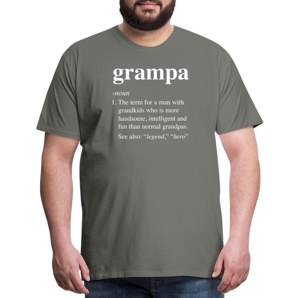 Grampa Definition Men's Premium T-Shirt - asphalt gray