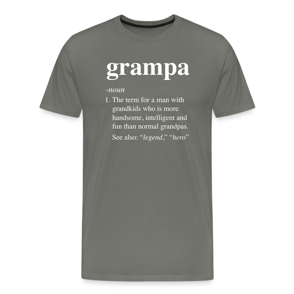 Grampa Definition Men's Premium T-Shirt - asphalt gray