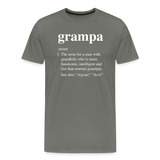 Grampa Definition Men's Premium T-Shirt - asphalt gray