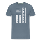 Daddy American Flag Men's Premium T-Shirt - steel blue