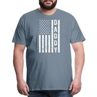 Daddy American Flag Men's Premium T-Shirt - steel blue