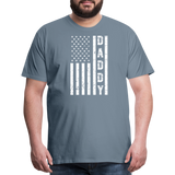 Daddy American Flag Men's Premium T-Shirt - steel blue