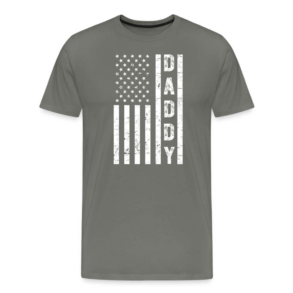 Daddy American Flag Men's Premium T-Shirt - asphalt gray