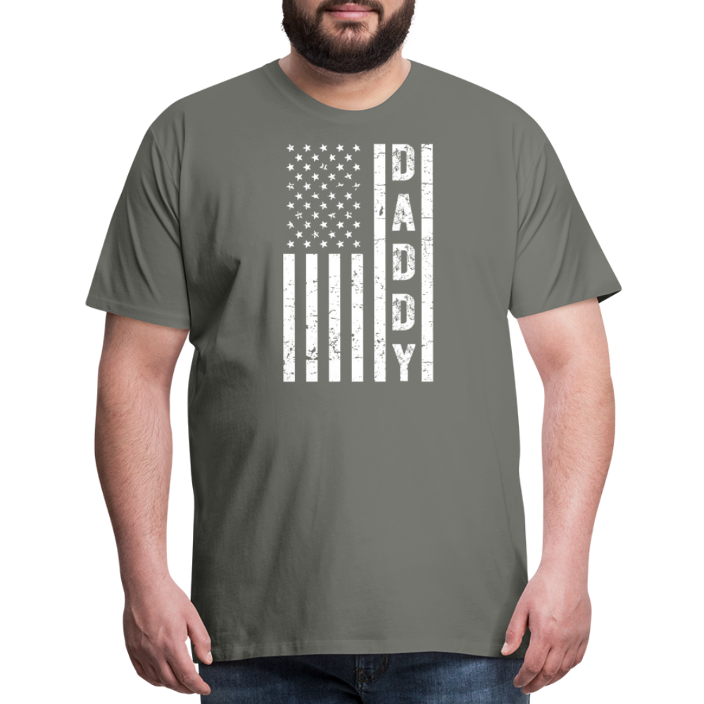 Daddy American Flag Men's Premium T-Shirt - asphalt gray