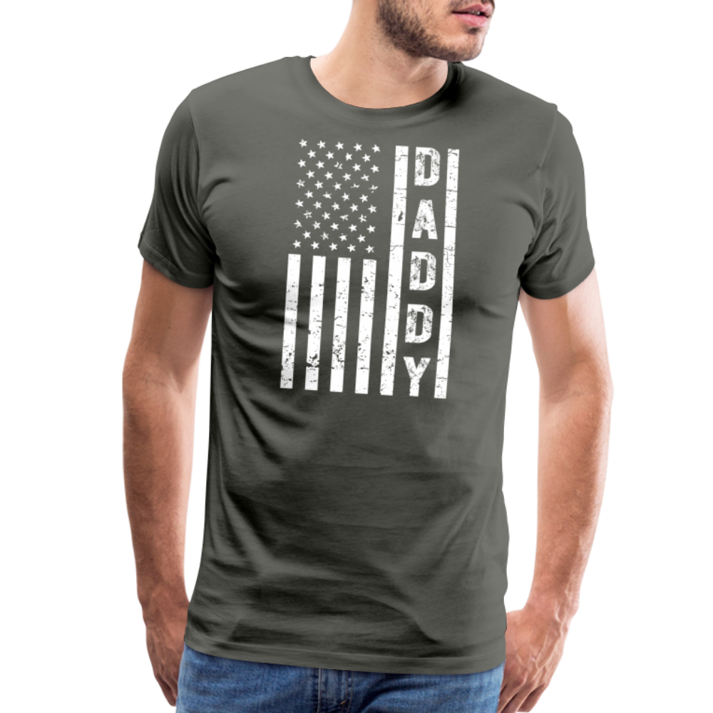 Daddy American Flag Men's Premium T-Shirt - asphalt gray