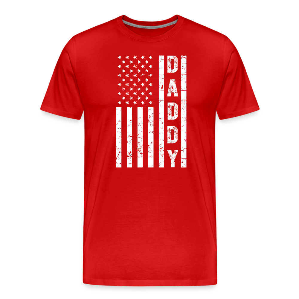 Daddy American Flag Men's Premium T-Shirt - red