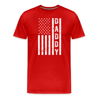 Daddy American Flag Men's Premium T-Shirt - red