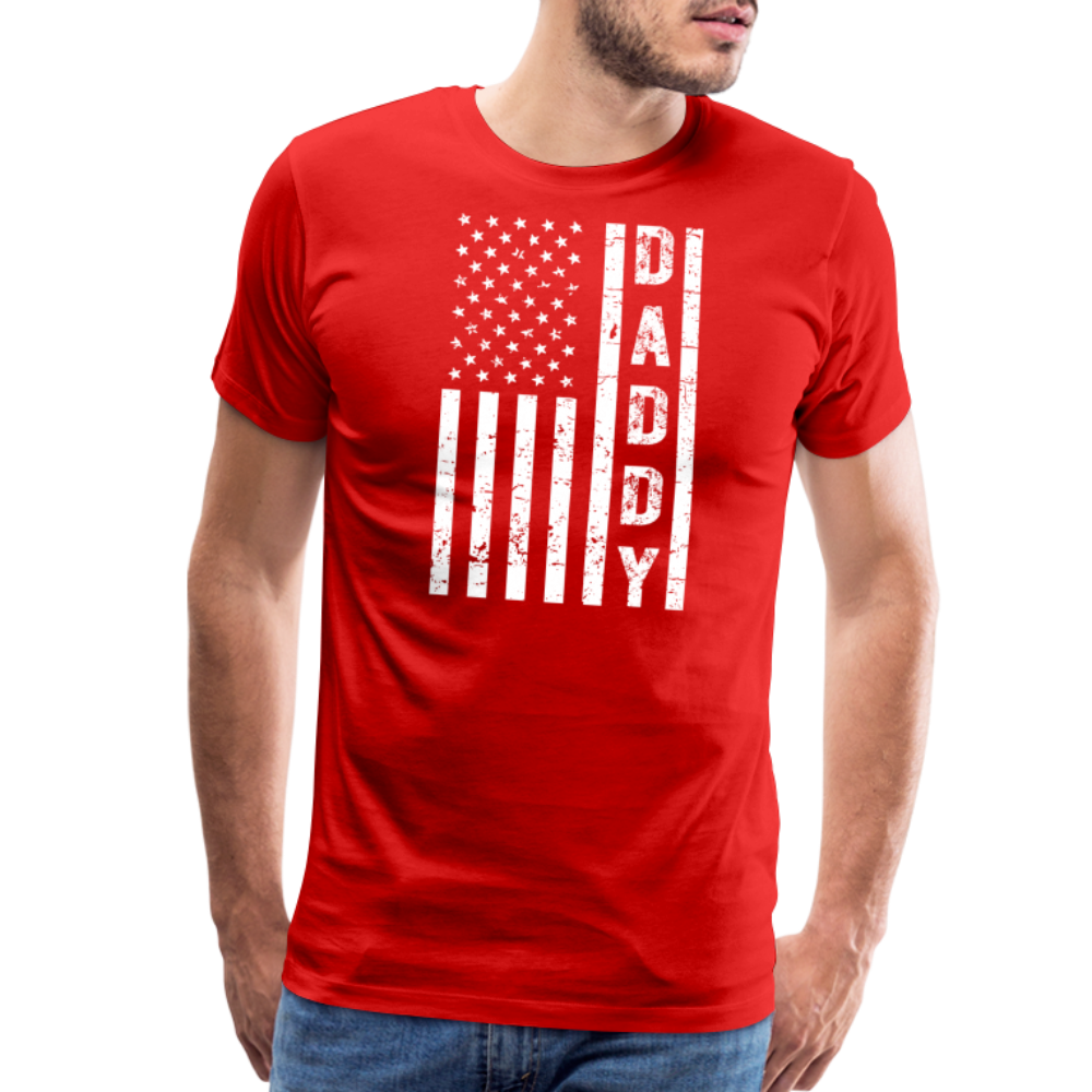 Daddy American Flag Men's Premium T-Shirt - red