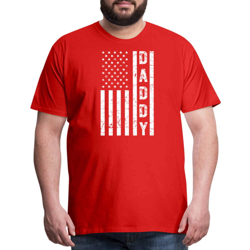 Daddy American Flag Men's Premium T-Shirt - red