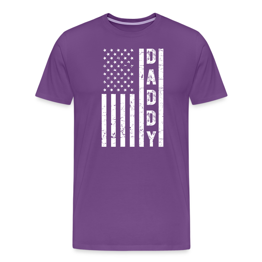 Daddy American Flag Men's Premium T-Shirt - purple