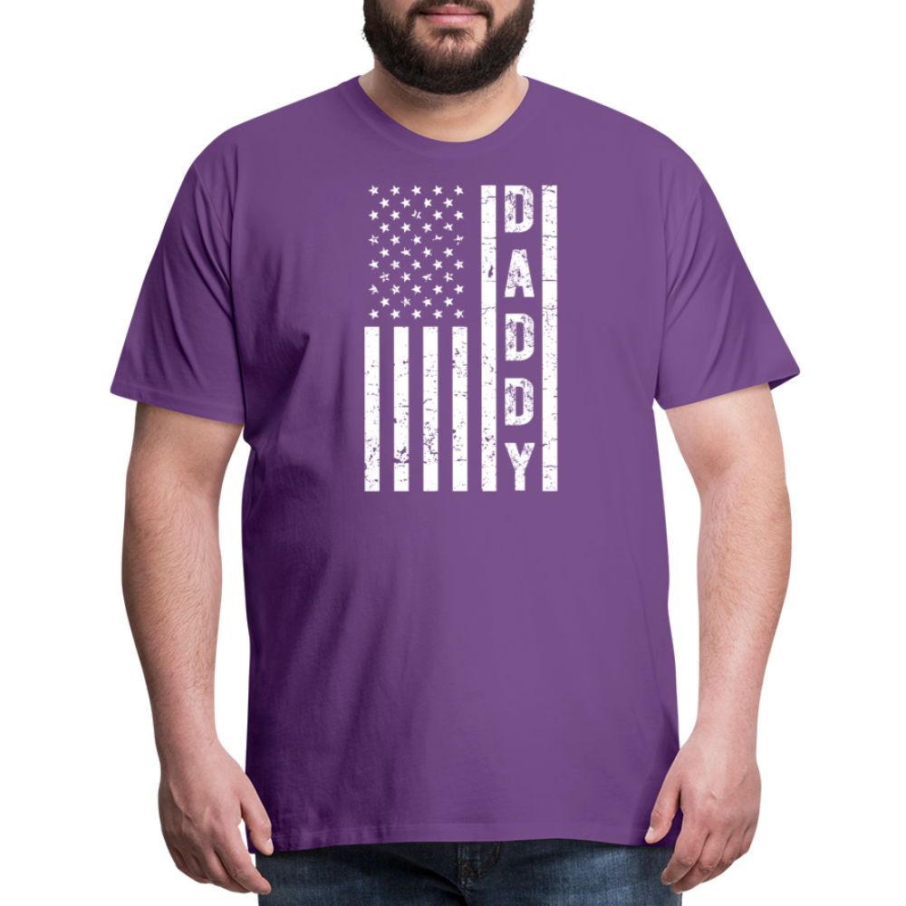 Daddy American Flag Men's Premium T-Shirt - purple