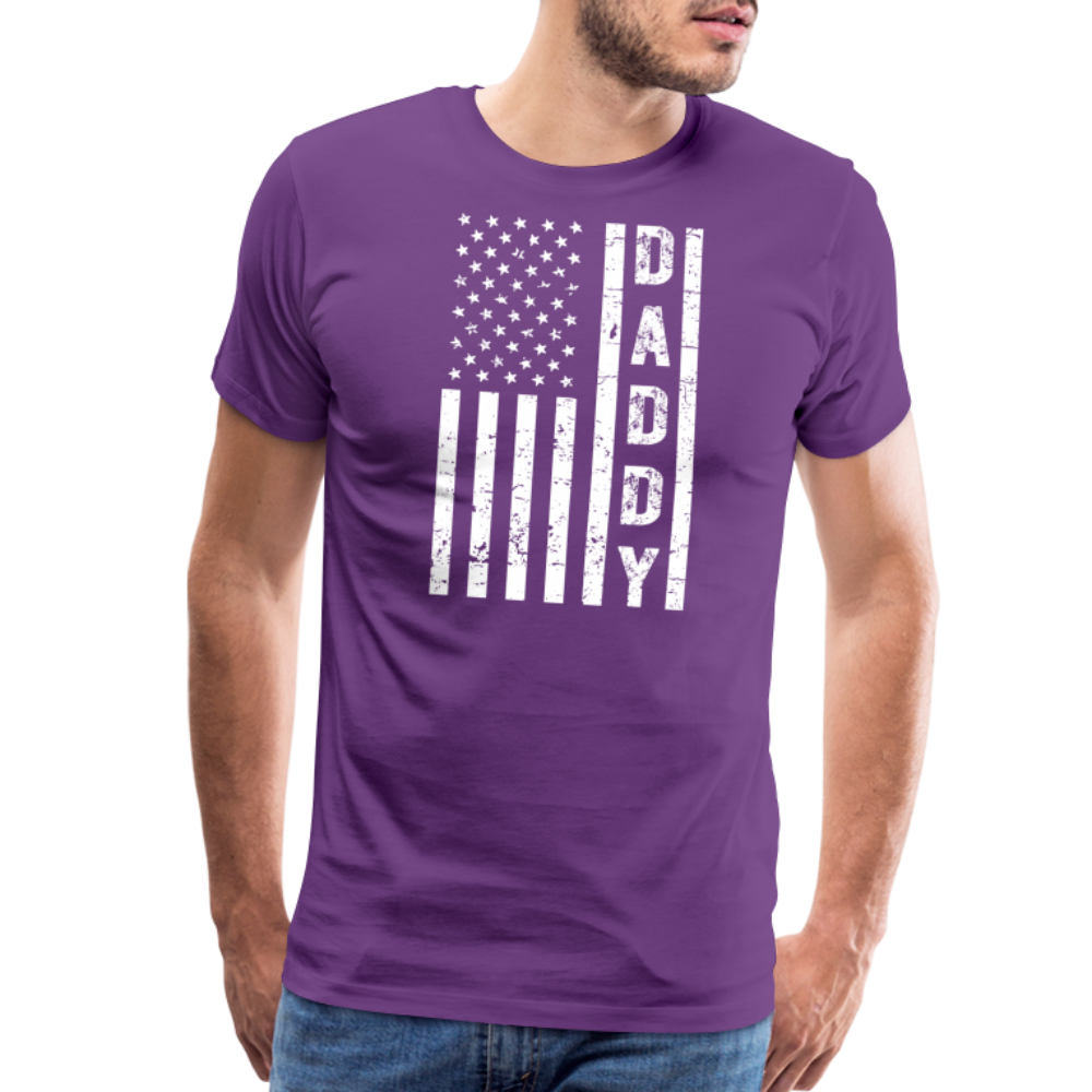 Daddy American Flag Men's Premium T-Shirt - purple