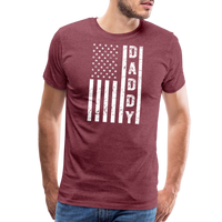 Daddy American Flag Men's Premium T-Shirt - heather burgundy