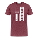 Daddy American Flag Men's Premium T-Shirt - heather burgundy