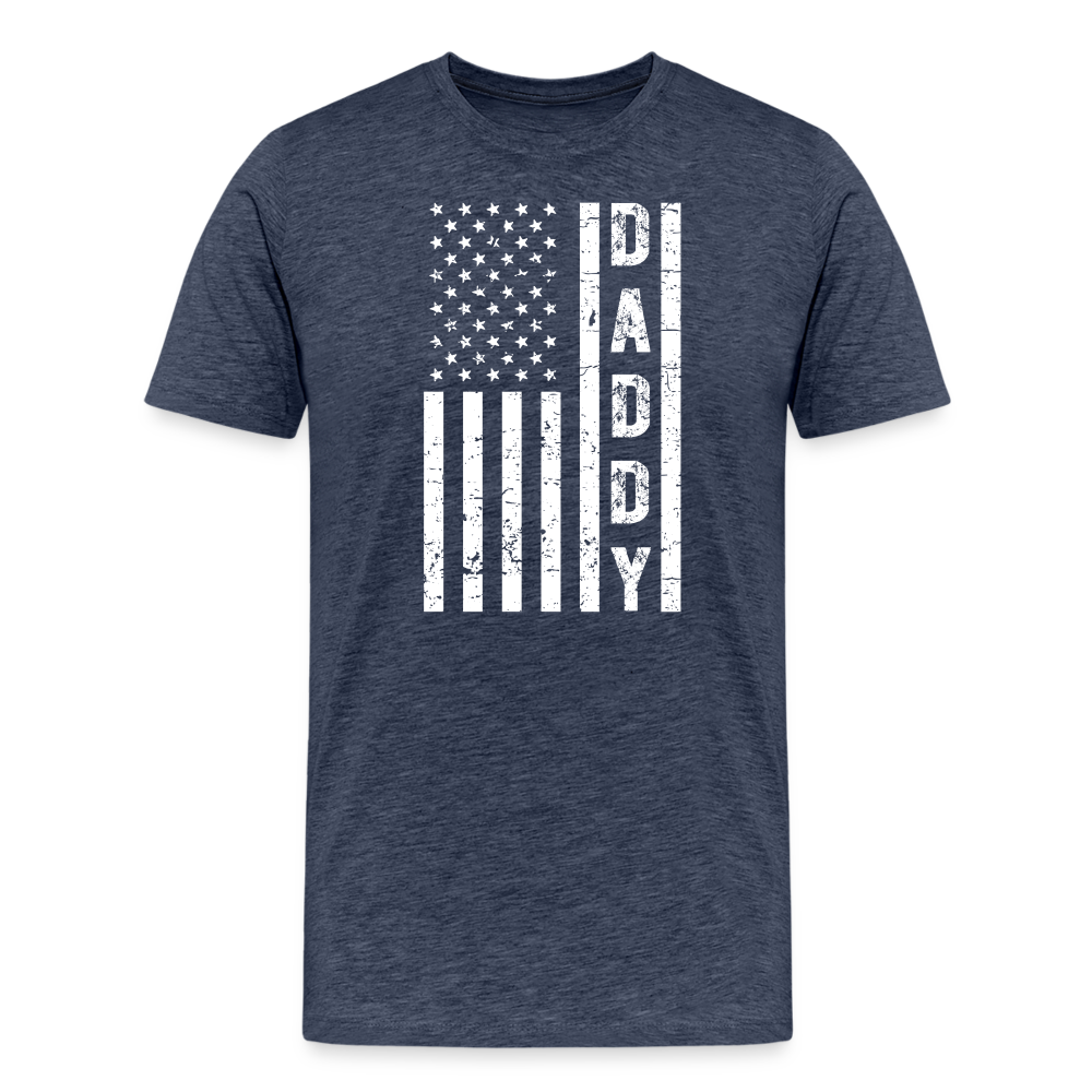 Daddy American Flag Men's Premium T-Shirt - heather blue