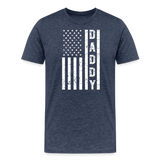 Daddy American Flag Men's Premium T-Shirt - heather blue