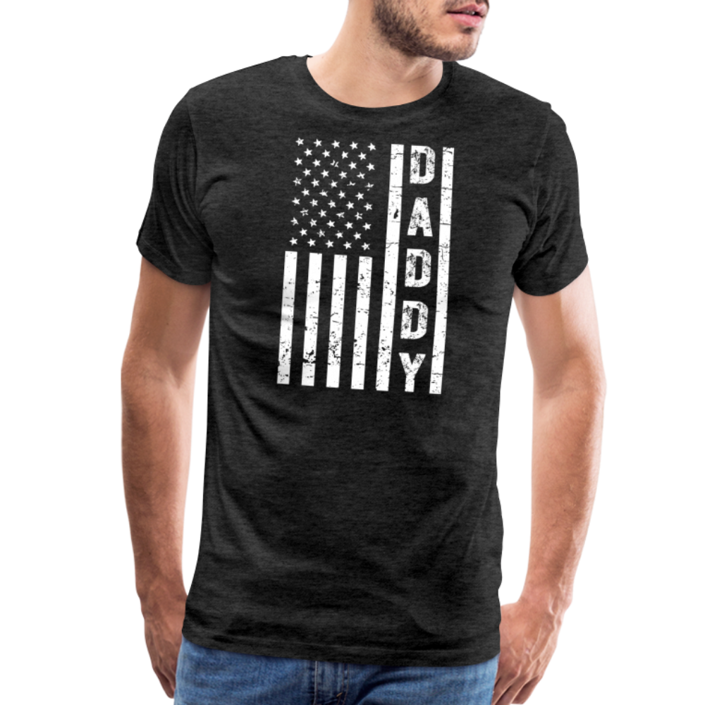 Daddy American Flag Men's Premium T-Shirt - charcoal grey