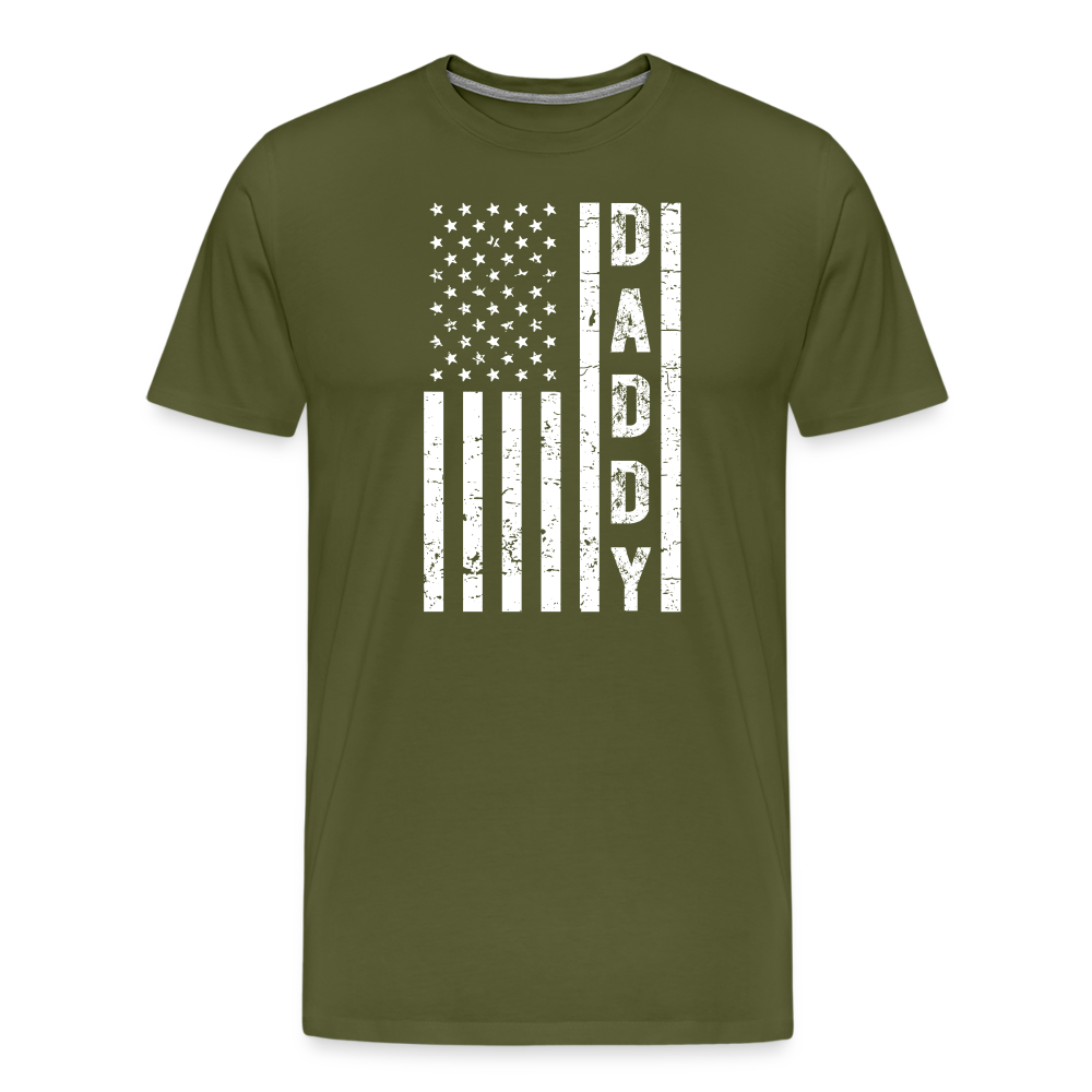 Daddy American Flag Men's Premium T-Shirt - olive green