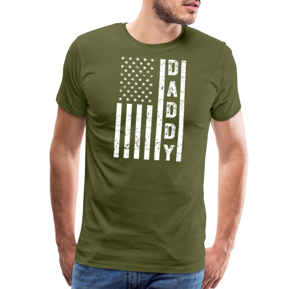 Daddy American Flag Men's Premium T-Shirt - olive green