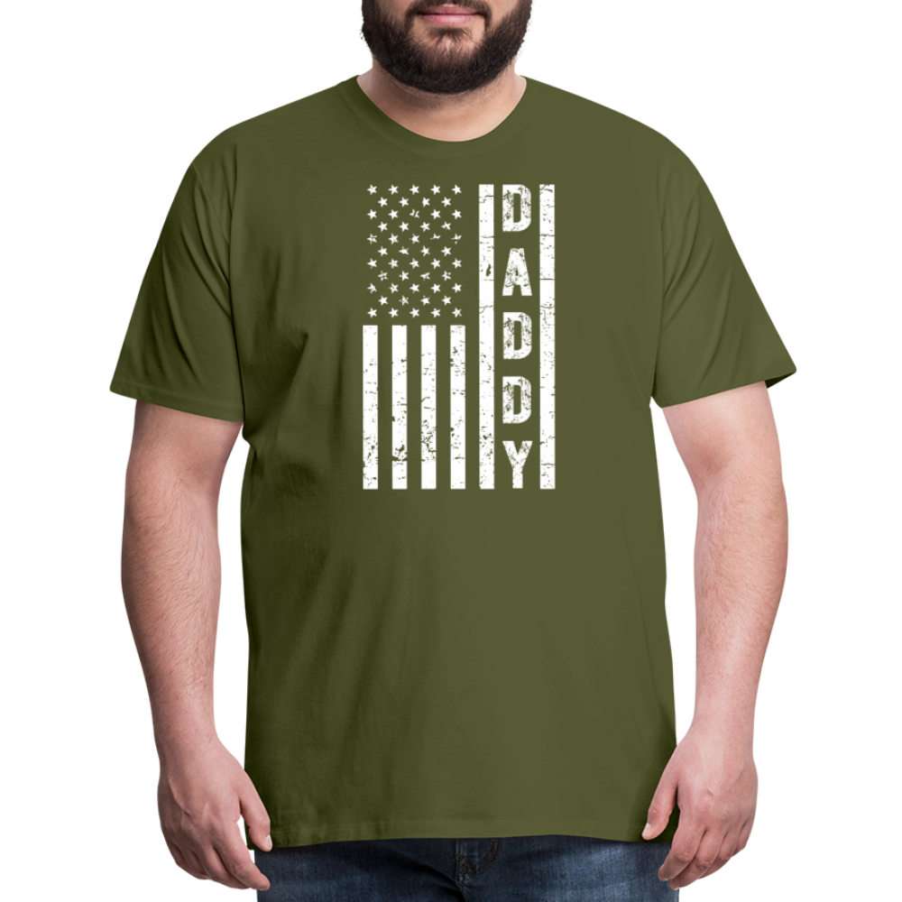 Daddy American Flag Men's Premium T-Shirt - olive green
