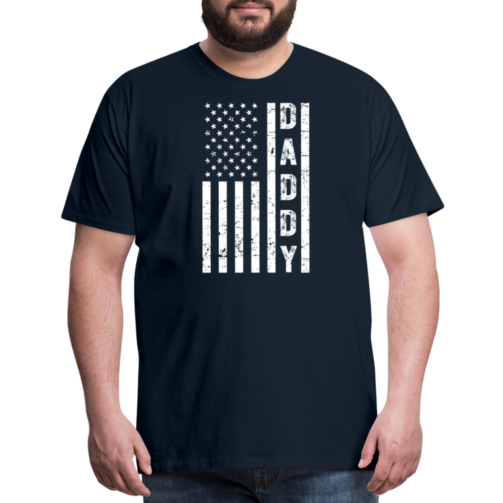 Daddy American Flag Men's Premium T-Shirt - deep navy