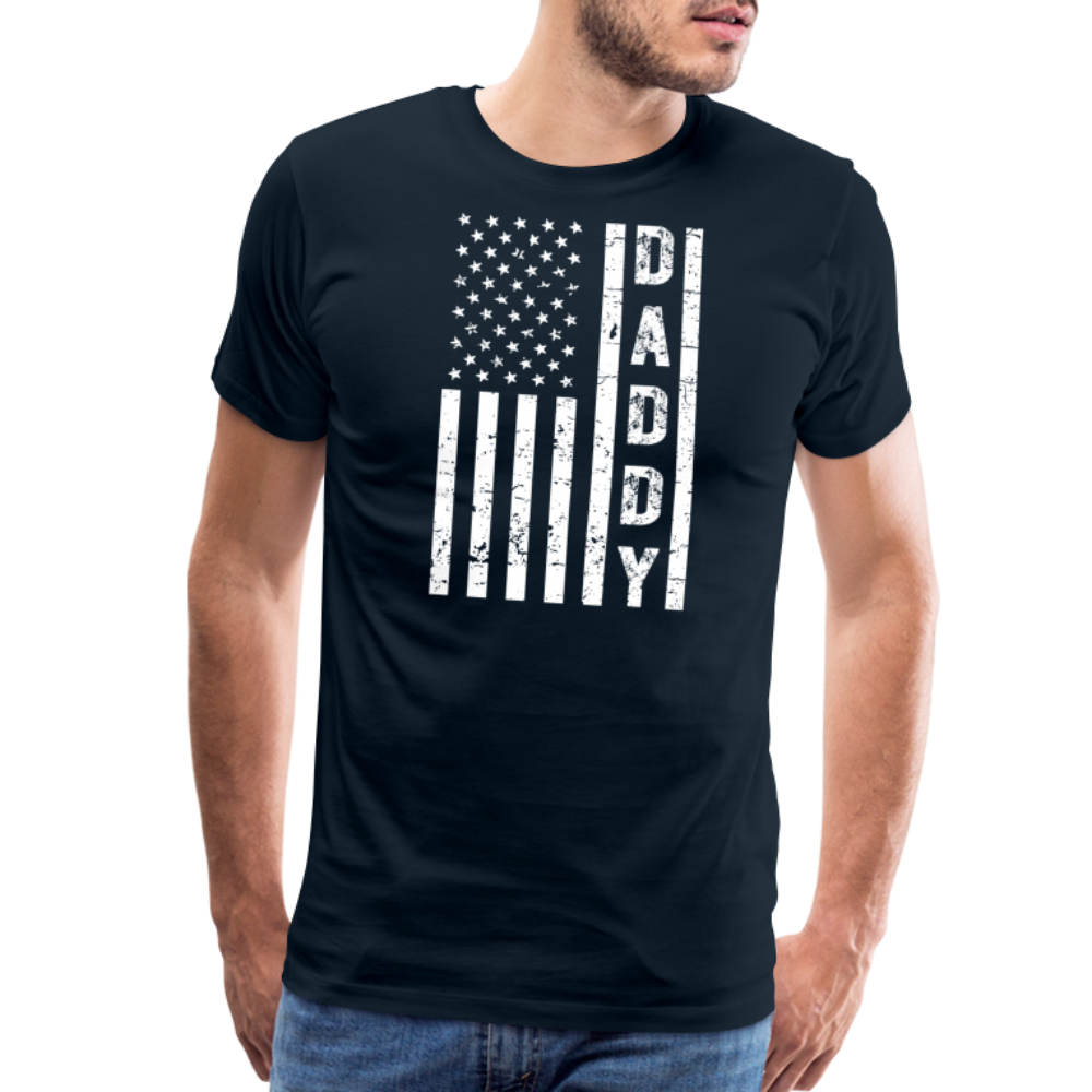 Daddy American Flag Men's Premium T-Shirt - deep navy