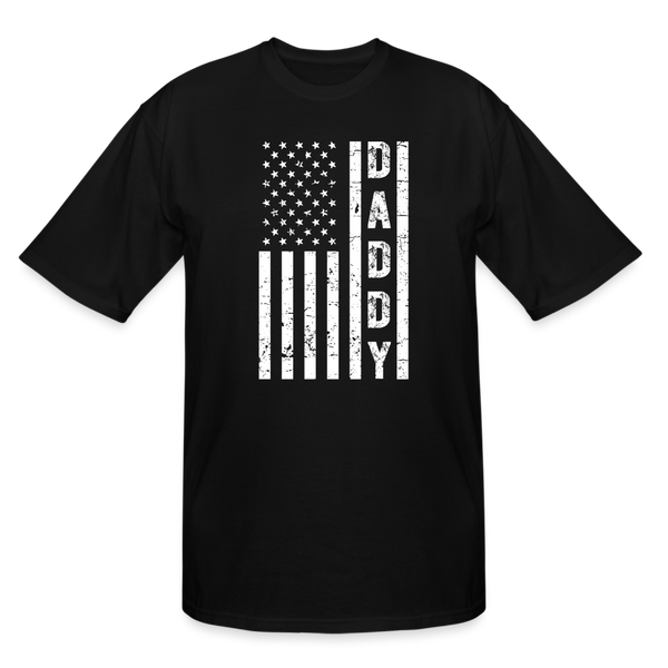 Daddy American Flag Men's Tall T-Shirt - black