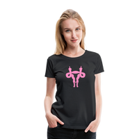 Uterus Middle Finger Women’s Premium T-Shirt - black