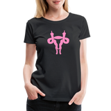 Uterus Middle Finger Women’s Premium T-Shirt - black