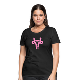 Uterus Middle Finger Women’s Premium T-Shirt - black