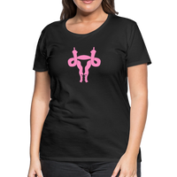 Uterus Middle Finger Women’s Premium T-Shirt - black
