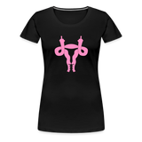 Uterus Middle Finger Women’s Premium T-Shirt - black
