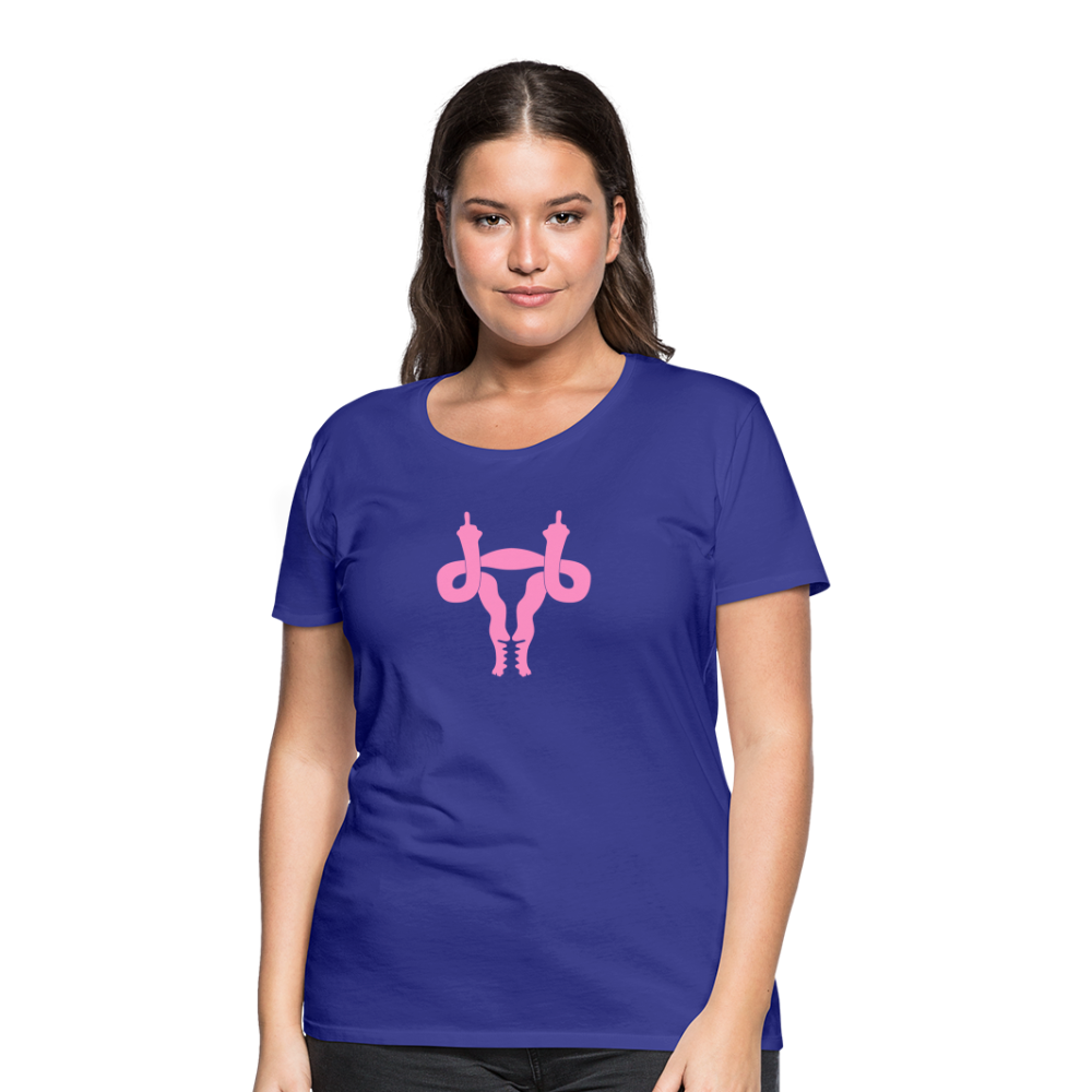 Uterus Middle Finger Women’s Premium T-Shirt - royal blue