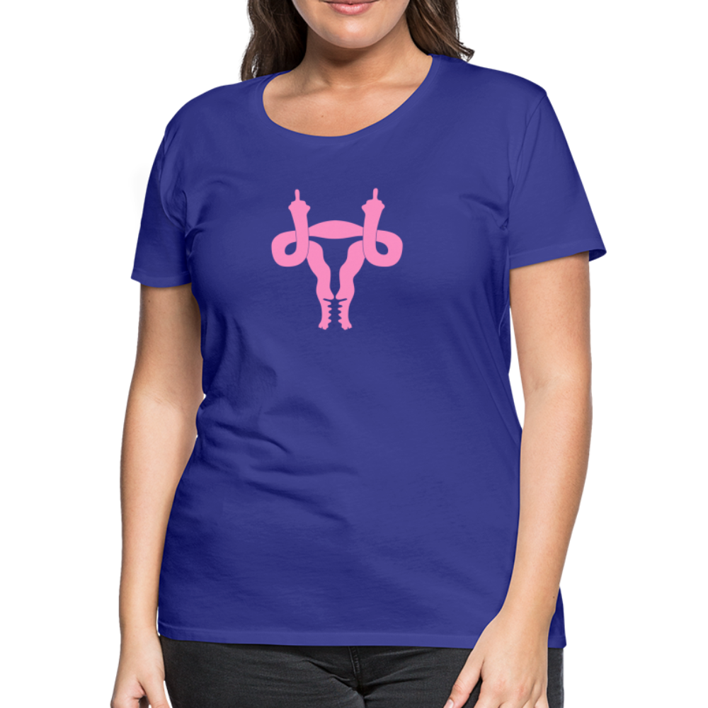 Uterus Middle Finger Women’s Premium T-Shirt - royal blue