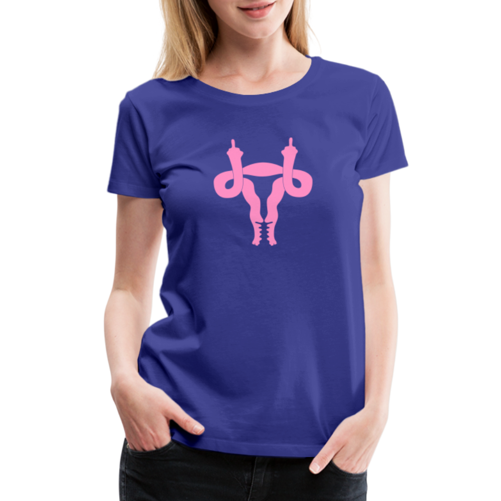 Uterus Middle Finger Women’s Premium T-Shirt - royal blue