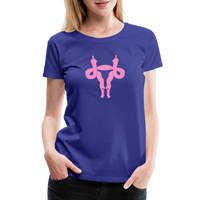 Uterus Middle Finger Women’s Premium T-Shirt - royal blue