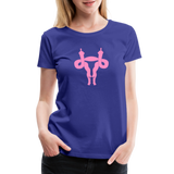 Uterus Middle Finger Women’s Premium T-Shirt - royal blue