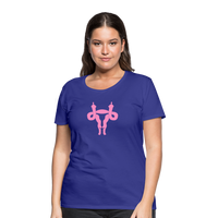 Uterus Middle Finger Women’s Premium T-Shirt - royal blue